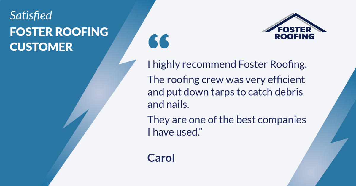 👀👀 See what Carol has to say about working with the Foster Roofing team. 👀👀 

"I highly recommend Foster Roofing. They are one of the best companies I have used." 

Visit our website at roofwithfoster.com.

📱NWA: 479-751-2300
📱RV: 479-308-0413
📱TEXT: 479-208-4094