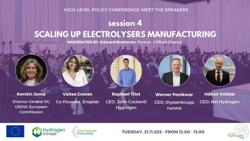 🔉 Counting down to #EUHydrogenWeek next week in Brussels🇧🇪  

🎪 Come visit our booth C20-Hall 11 &amp; check out VR tour of both PEM &amp; alkaline h2 plants

🎤 Listen to our CEO <a href="/H2Hakon/">Håkon Volldal</a> on Tuesday's panel on "scaling up electrolyser manufacturing" 

🤝 Looking forward to meeting you