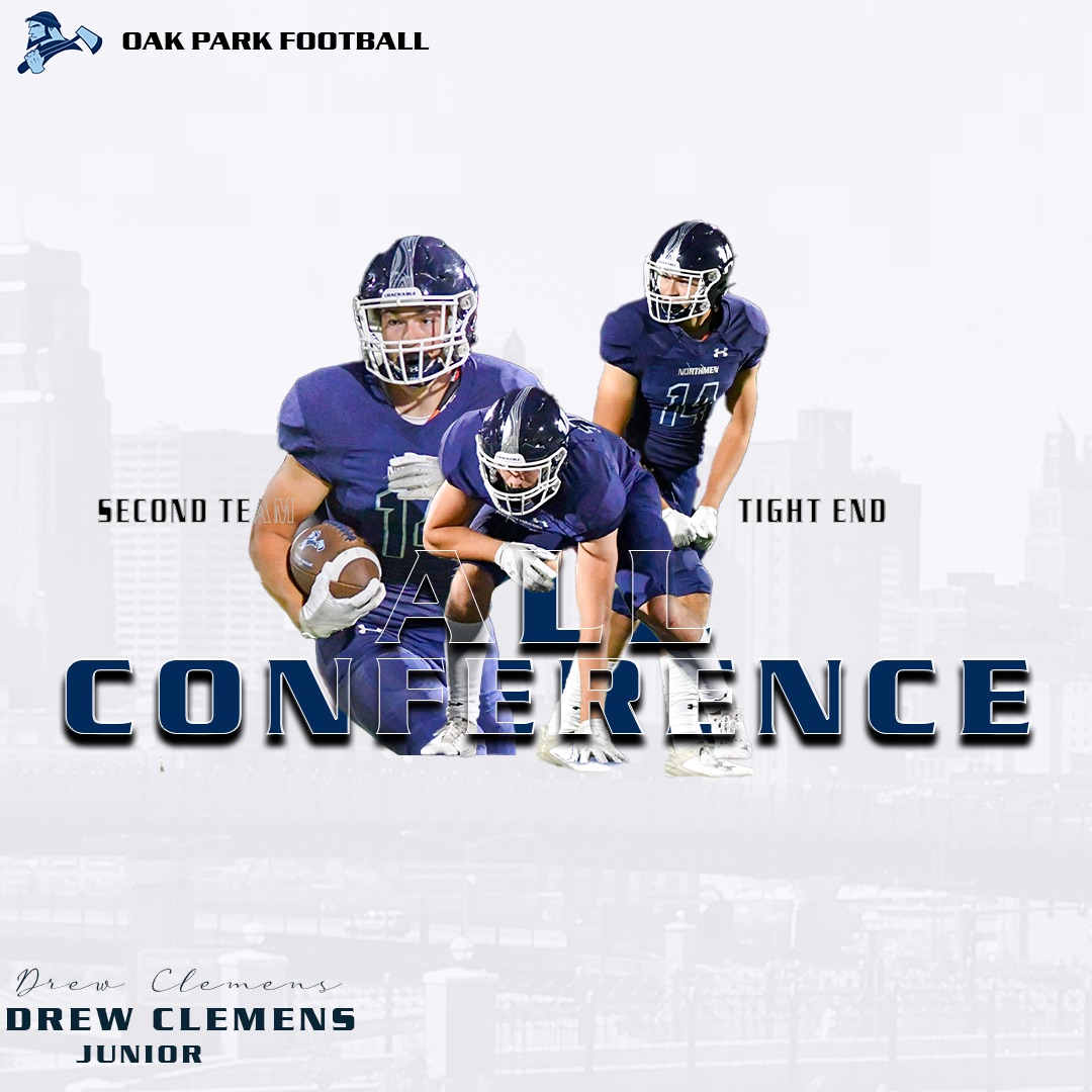 Congratulations ‘25 Drew Clemens (@Drew_Clemens14) for earning 2nd Team Offense - TE for the GKCS-Red Conference #ForTheFamily Great Blocker / Measurable Off the Charts / Still Growing #14 6’4” 210lbs TE hudl.com/profile/149061… @Northmen_OPHS @Northmen_CVAL @NorthmenNews…