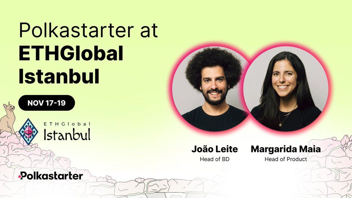 Events szn continues as @ETHGlobal kicks off in Istanbul tomorrow 🇹🇷 🌍 And we got these two beautiful faces @JohnyCrypto @mmendesdamaia on-site. You around and want to connect? Get in touch! ✉️