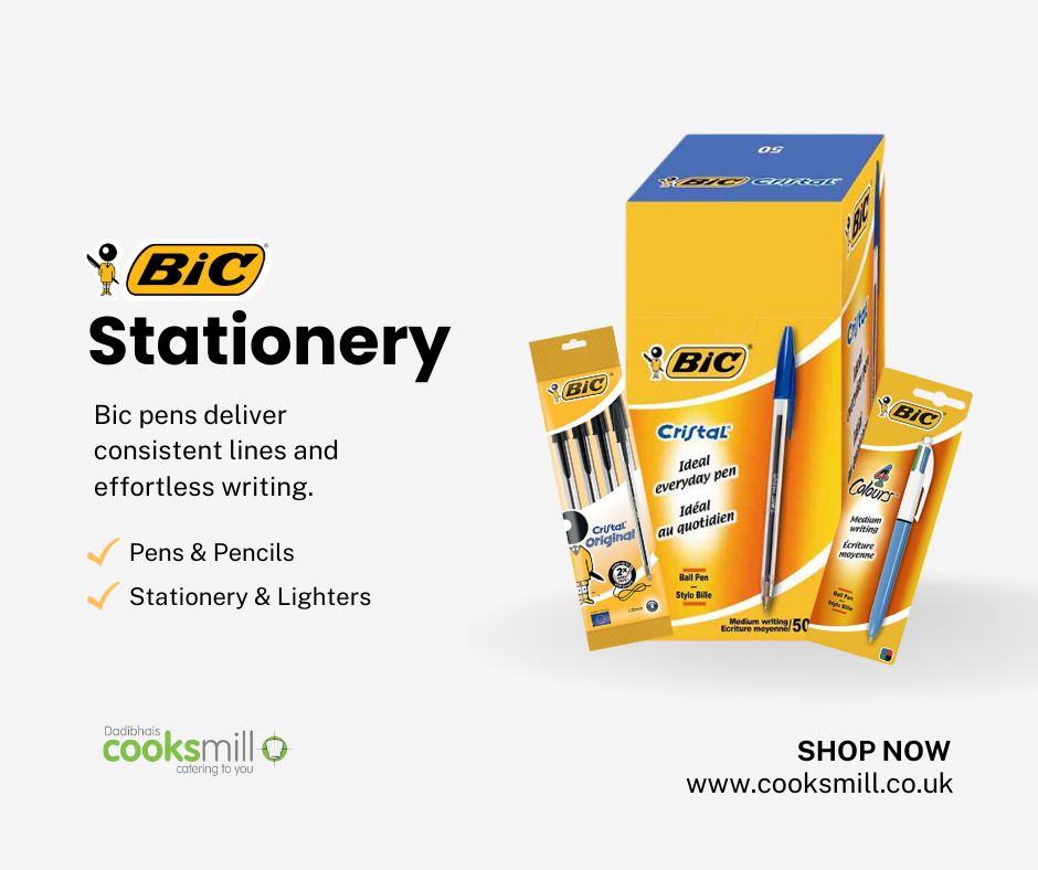 cooksmill's tweet photo. โ๏ธ| BIC products are now available on the Cooksmill website again!๐
PENS. ERASERS. LIGHTERS. MARKERS. PENCILS.
Whatever you need, there is a BIC product for you!๐
Get yours:
#cooksmill #pens #typography #typographydesign #pencils #drawing #artsandcrafts #ArtSupplies https://t.co/iUl397D6En