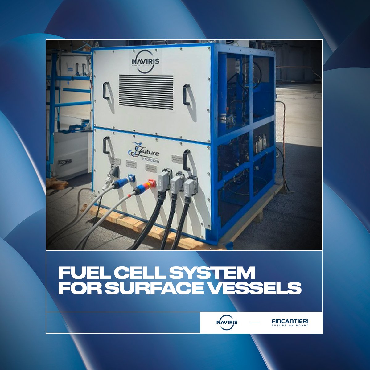 Fincantieri's tweet photo. We are pleased to introduce the FuelCell system for surface vessels, one of the research and technology projects developed with #OCCAR in the framework of #Naviris, our joint venture with @navalgroup.
These fuel cells will enable emission-free and silent propulsion on board military ships, utilizing a 500kW PEM #FuelCellSystem and a demonstrator with a power of approximately 30kW.
Research and innovation are our guiding principles in bringing the future on board. Stay connected with us to learn more about the R&T Program of Naviris.
#Fincantieri
#FutureOnBoard
#Naviris #Defence #Naval @IFM_engines