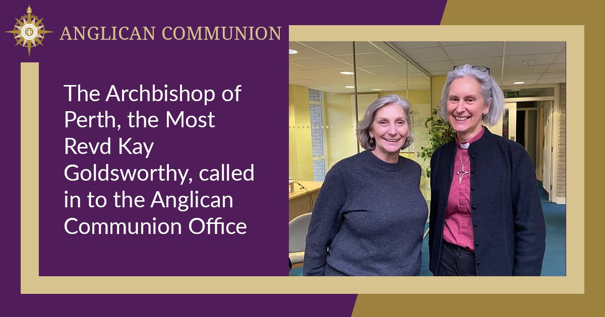 AnglicanWorld's tweet photo. The Archbishop of Perth, the Most Revd Kay Goldsworthy, called in to the Anglican Communion Office today to meet staff and to chat with Bishop Jo Bailey Wells, Bishop for Episcopal Ministry in the Anglican Communion
#Anglicans #AnglicanWorld https://t.co/iX4zI0cYlv
