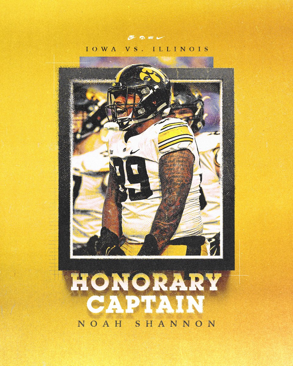 HawkeyeFootball's tweet photo. No one better to lead the team out one last time in Kinnick.

Our honorary captain this Saturday is @shanzo_40!

#Hawkeyes https://t.co/xP1BhZBCVb