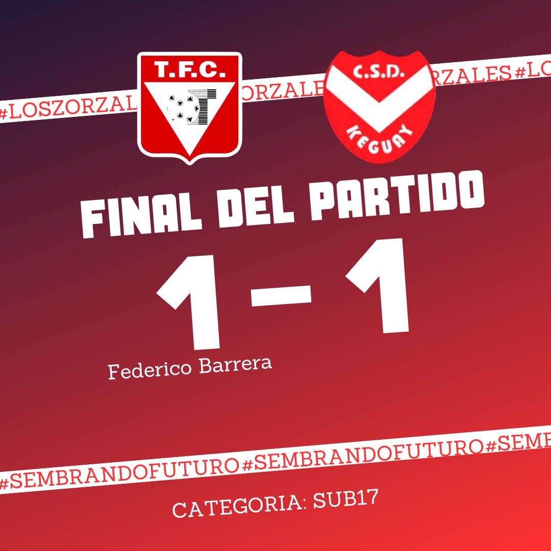 𝓛𝓸𝓼 𝓩𝓸𝓻𝔃𝓪𝓵𝓮𝓼 𝓢𝓾𝓫17

En el día de ayer a segunda hora en el Complejo de Keguay Toledo, fue final con empate.

#LosZorzales
#SembrandoFuturo🌱