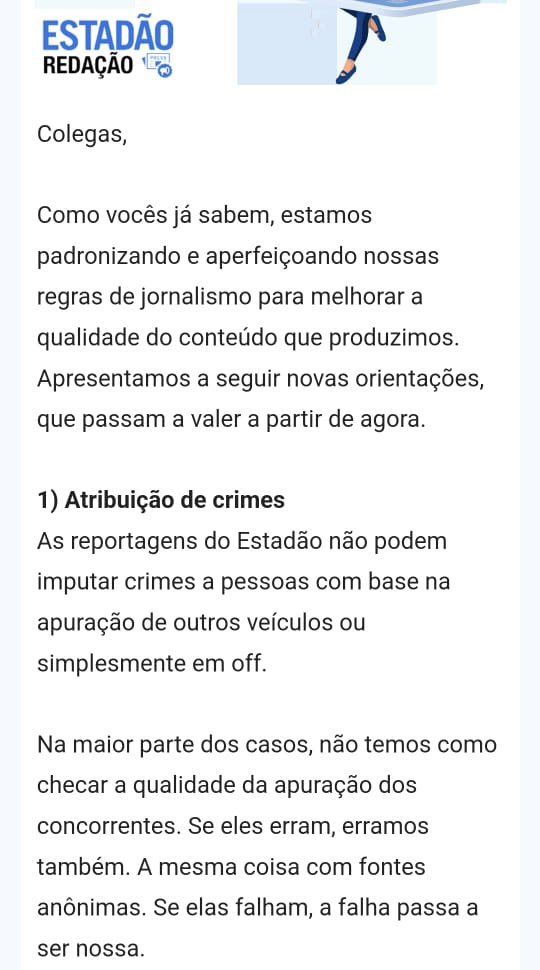 Jean Wyllys on X: Por isso, devemos seguir com a pressão por (e com a  construção de) um jornalismo honesto intelectualmente, cujo objetivo  primordial seja informar e opinar com responsabilidade e sem