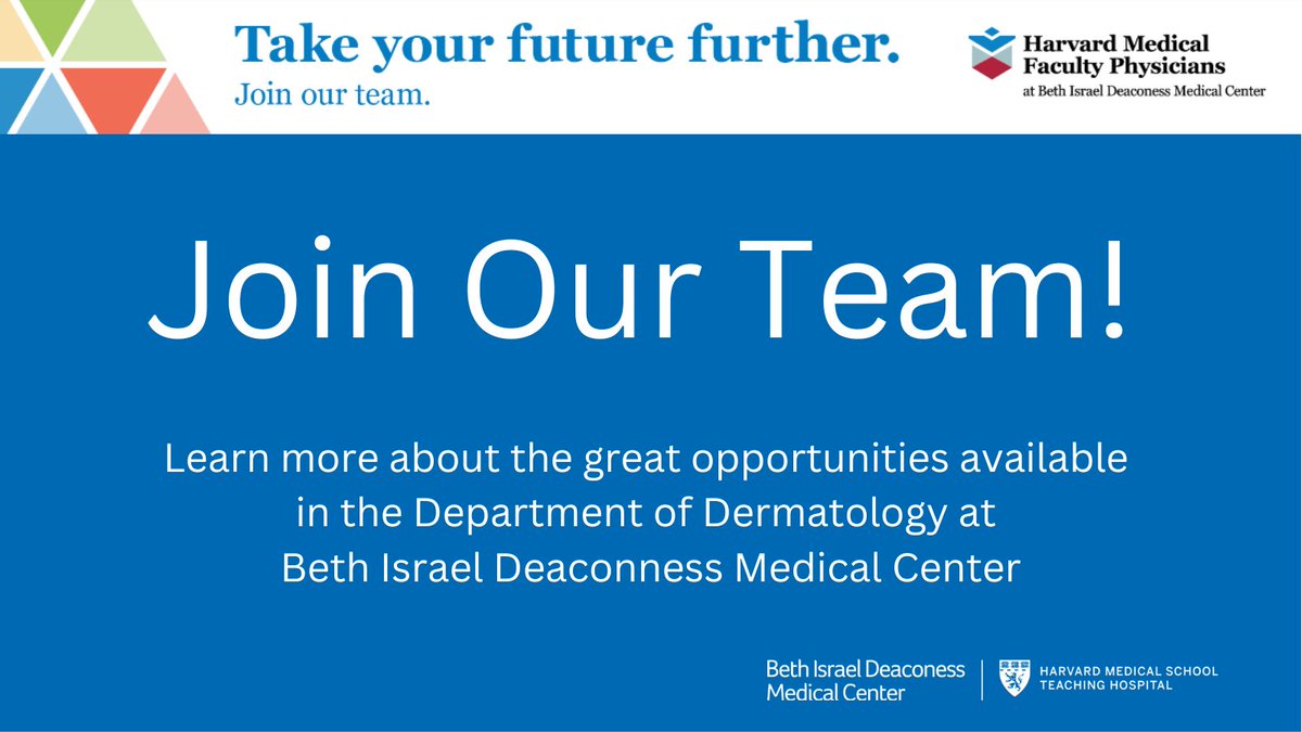 We are currently recruiting an academic medical dermatologist to join <a href="/BIDMCderm/">BIDMC Dermatology</a> at @bidmchealth <a href="/harvardmed/">Harvard Medical School</a> @hmfpBoston! Learn more and apply today bit.ly/3MGKOGc #medicaldermatology #dermtwitter #dermatology <a href="/HMSCombinedDerm/">Harvard Medical School Combined Derm Program</a>