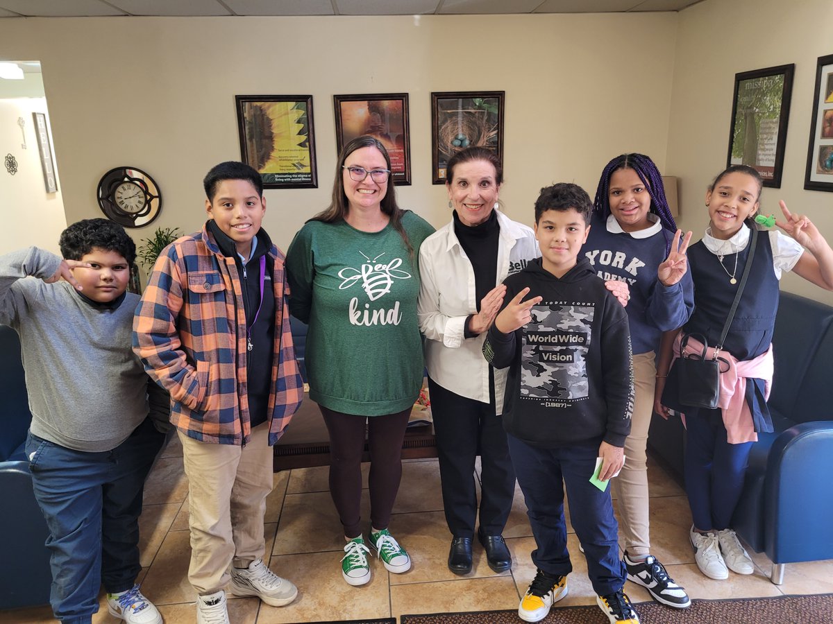 As part of National Kindness Week, five students in Jane Ireland's fifth and sixth grade reading classes delivered hand-made cards with pictures and encouraging words to Bell service users and staff! They were even rewarded with a surprise candy treat to share with their class!