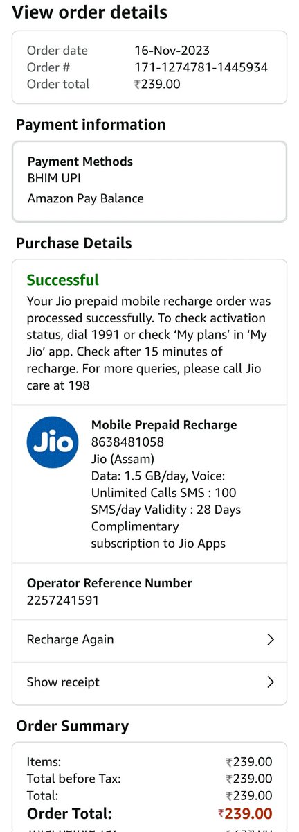 Captain_Dharma's tweet image. Hey @JioCare, need your help! 🆘 Accidentally entered the wrong digit during a recharge, and now it's on the wrong number.Have the receipt &amp;amp; payment proof. Tried customer care, but no luck. Can we fix this? @reliancejio
 #JioHelp  #RefundIssue