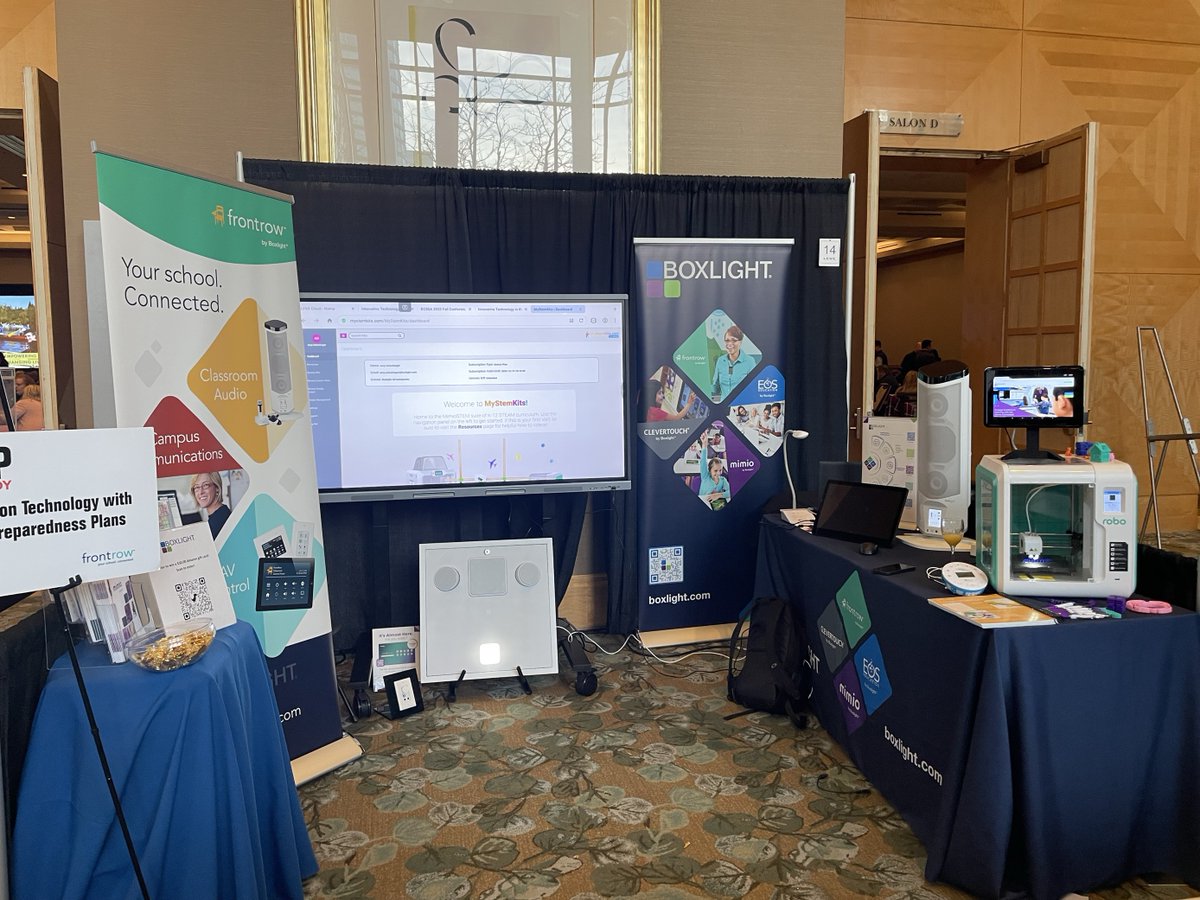 gofrontrow's tweet photo. We're at #BCSSA2023 ready to chat with education leaders about our dynamic #edtech solutions! Drop by booth 14 and meet Amy and Laura.😊

#edtechchat #campusAV #STEMedu #classroomtech #MimioK12 @boxlightinc @mimioSTEM https://t.co/NSCvcfE1Yl
