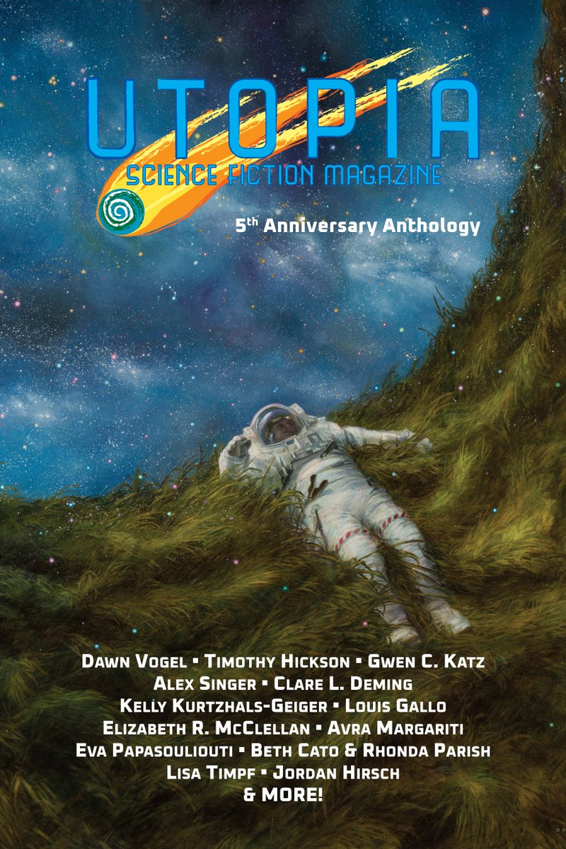FictionUtopia's tweet photo. We've been hard at work putting together our 5-year anthology. Featuring 50+ favorite stories &amp; poems with introductions from the authors, new art and staff interviews. Publication date: December 1st.

Here's the cover. Artwork by multi-Hugo-Award-winning artist Donato Giancola https://t.co/qlKWn8MFkU