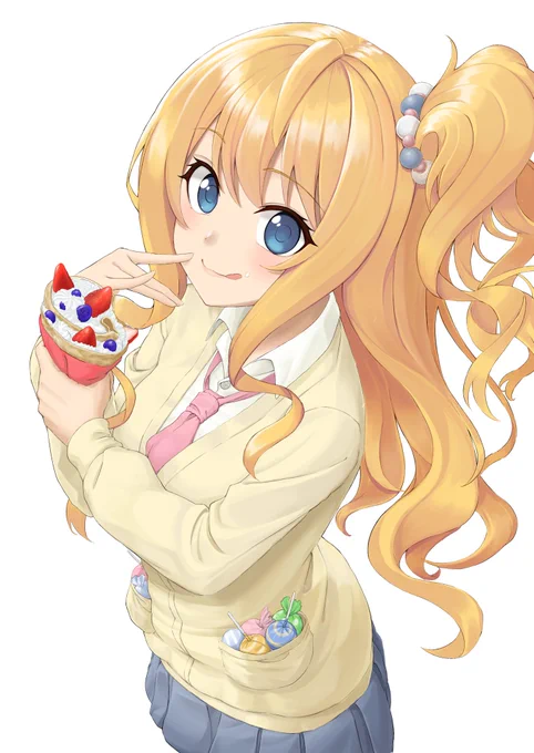 続きクレープと腕の調整加筆をしました_φ(・_・クレープのクリーム部分が描いてると段々ゲシュタルト崩壊してくる… 