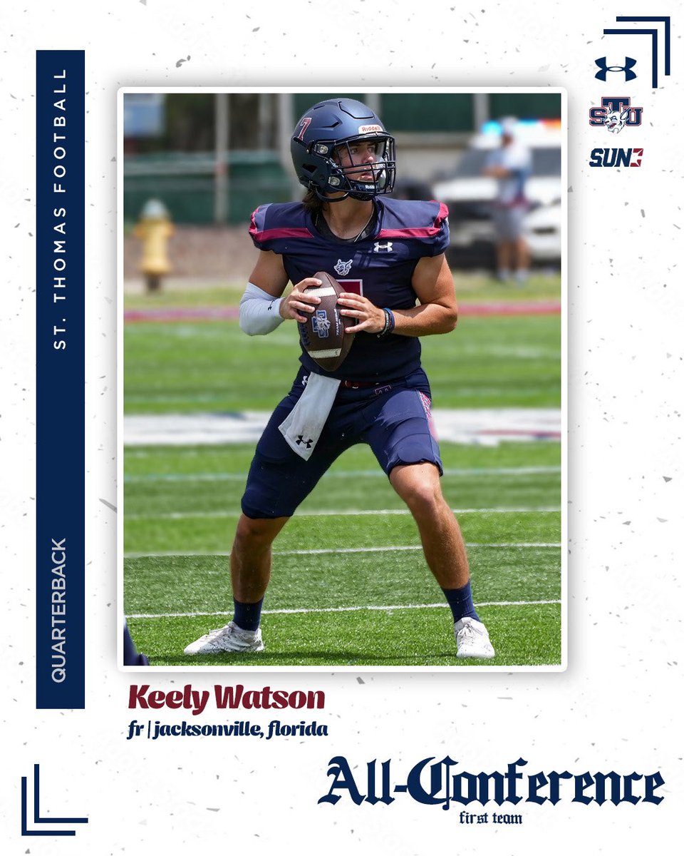 𝐐𝐁𝟏 😼🏈

Keely Watson gets his first career honor and becomes the first freshmen QB in program history to earn First-Team!

#RaiseTheStandard // #STUFootball