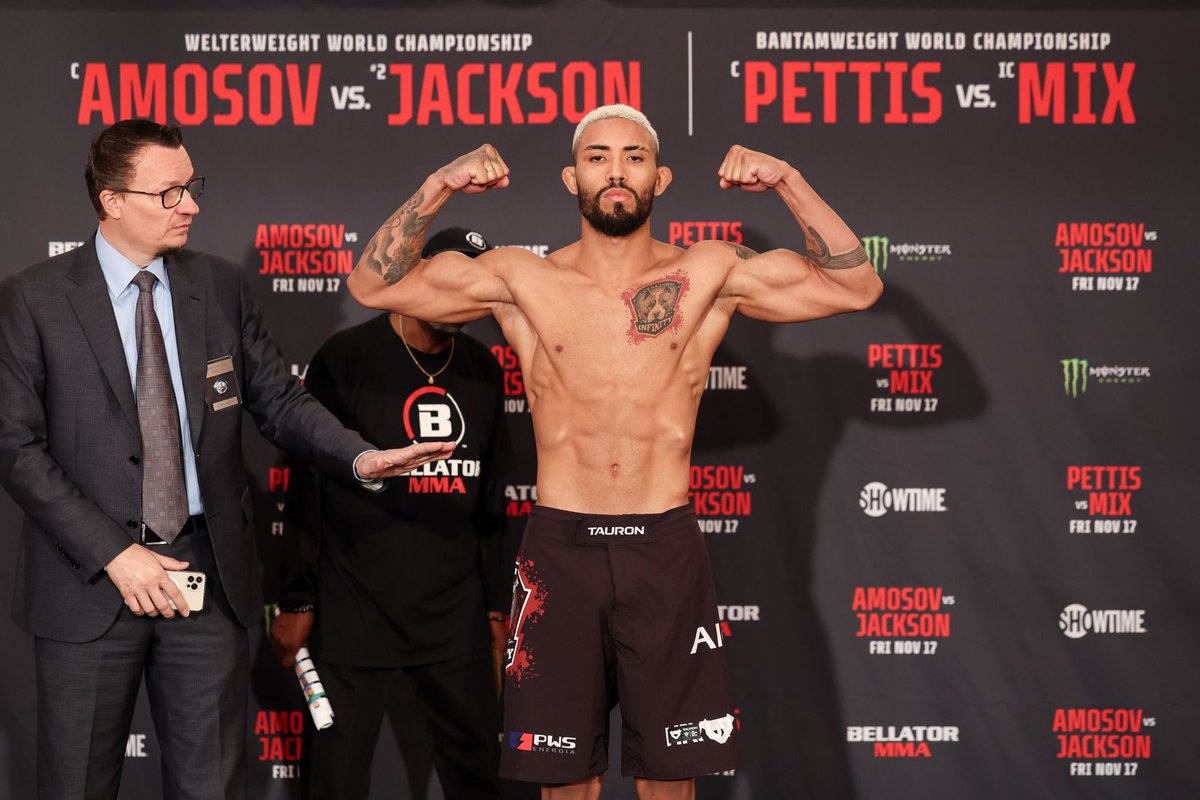 PFL_PR's tweet photo. #BELLATOR301 Official Weigh-In Results: Jefferson Pontes (@Jeffersonpey) (145.6) https://t.co/XOeX65mZVn