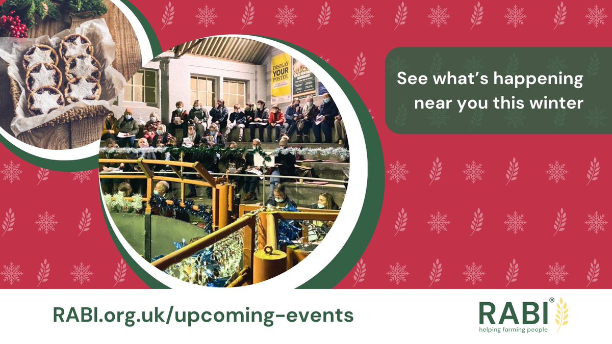 'Tis the season for festivities!

Our county committees have fantastic events planned across England and Wales to celebrate the season and raise funds for farming people this winter.

Visit RABI.org.uk/upcoming-events to find out what’s happening near you!

#HelpingFarmingPeople