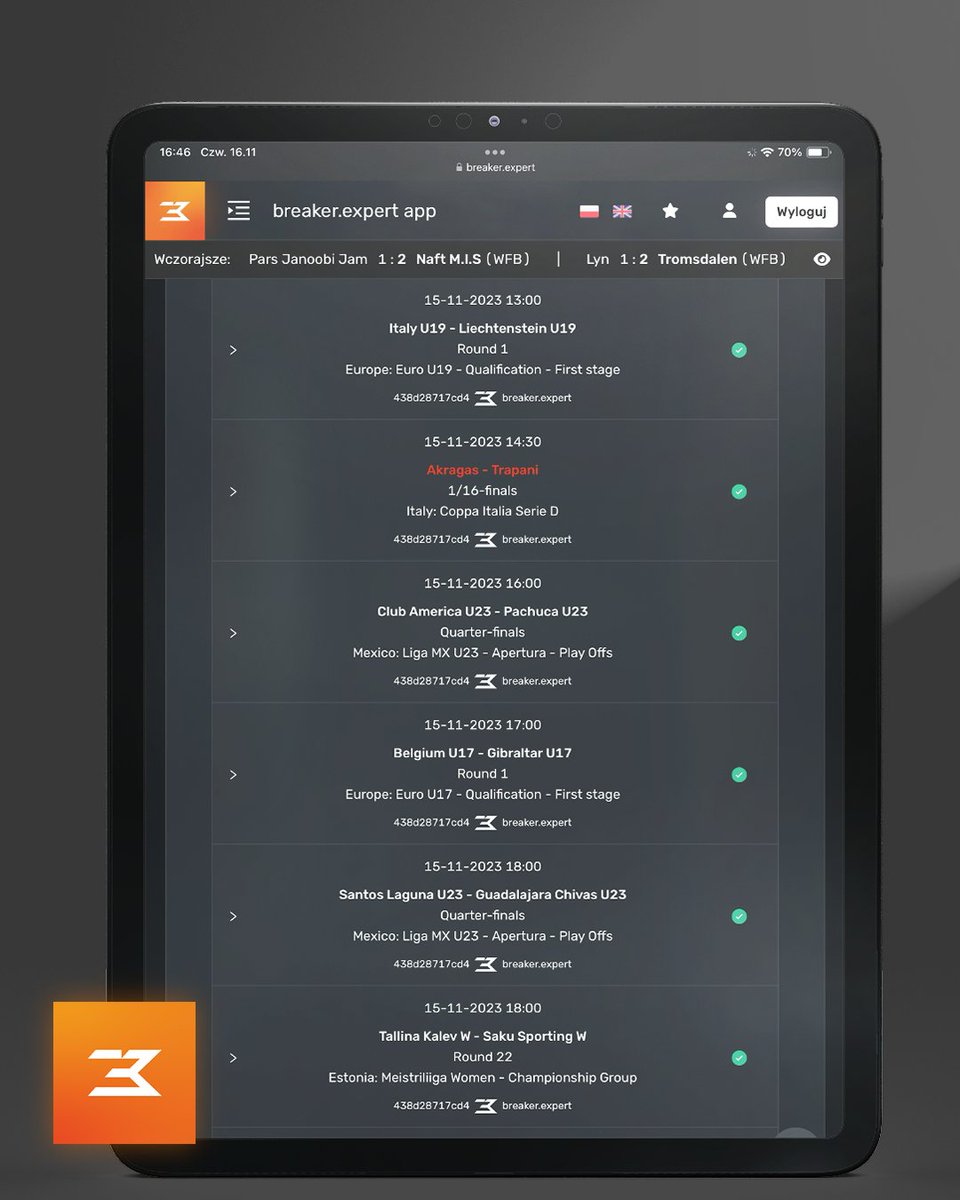 breakerexpert's tweet photo. Co to był za dzień 🔥
Dobrze jest być użytkownikiem naszej aplikacji.
Algorithm TOP 🔝🤖
https://t.co/peJsFBP1EN
#breakerexpert #lategoals #lejty https://t.co/XvWf7237ub