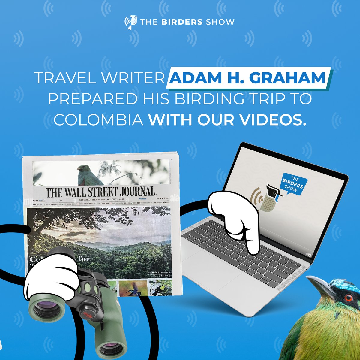 TheBirdersShow's tweet photo. We appreciate @WSJ's mention of our videos by journalist Adam H. Graham in 'Beach Escape and Birding Bonanza: Find Both on Colombia’s Caribbean Coast.' He watched our YouTube channel before going birding to Colombia. Thanks for exploring with us!
Haven't subscribe? Go to our BIO! https://t.co/AjSaFVQ27A