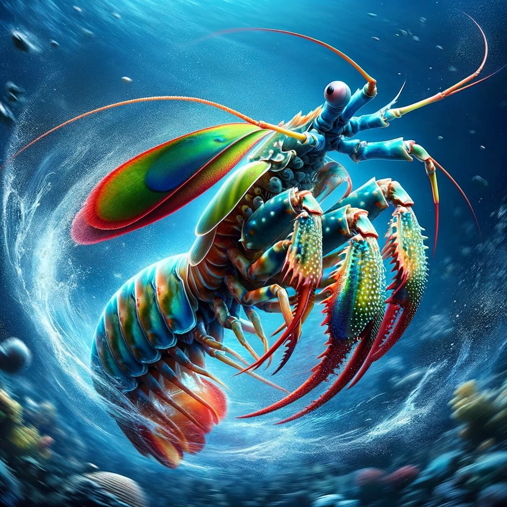 touchinfo23's tweet photo. 🌅 Good day, curious minds! It's time for a new #TodayILearned 🌌 #TIL 

The Mantis Shrimp's Powerful Punch! 🦐💥

Did you know the mantis shrimp, a colorful crustacean, can throw a punch with the speed of a bullet? Its powerful claws can accelerate as fast as a .22 caliber bullet, making it one of the most formidable predators in the ocean. #Nature #MarineLife #FascinatingFacts 

The mantis shrimp's punch is so fast and powerful that it can break glass aquarium walls! This incredible speed is due to its specialized muscles and spring-like mechanism in its arms. This remarkable creature uses its punch not just for hunting but also for communication and establishing dominance within its species.

Not just brawn, these shrimps are brainy too! They have some of the most complex eyes in the animal kingdom, capable of seeing polarized light and multispectral images. 

Conservation note: While fascinating, mantis shrimps are not ideal pets. Their powerful punch can cause serious damage to both the tank and themselves.

What’s your #TodayILearned fact? Share something new you’ve discovered, and let’s spread the joy of learning! Drop your facts below! 👇 #KnowledgeSharing #Education #Learning #Knowledge #DidYouKnow #GenerativeArt