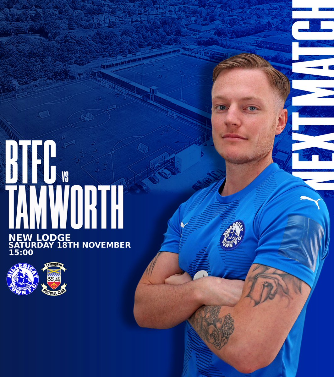 Back at home for the Isuzu FA Trophy 🏆

🆚 <a href="/tamworthfc/">Tamworth Football Club</a> 
🏟️ New Lodge
🕒 15:00
🎟️ Online or on the gate

Online tickets can be purchased here ➡️ billericaytownfc.ktckts.com/event/bil20231…

#BTFC