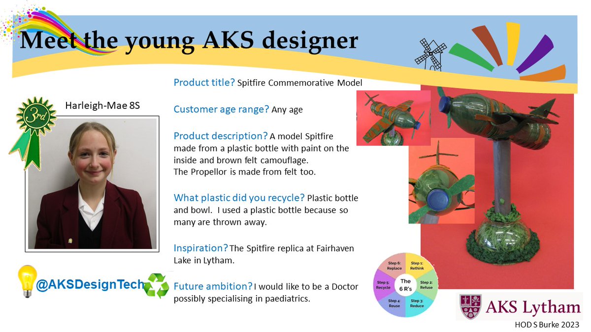 AKSDesignTech's tweet photo. ♻️YR8 PLASTIC UPCYCLING CHALLENGE♻️ #MeetTheAKSDesigners - Read four more #designer profiles from our young #inventors @AKSSchool We love the #practical efforts &amp; creative uses of plastic waste. BIG reveal of the 14 #finalists TOMORROW #ProudTeacher #Recycle #DesignTechRocks 7/10 https://t.co/wRORmfrPH2