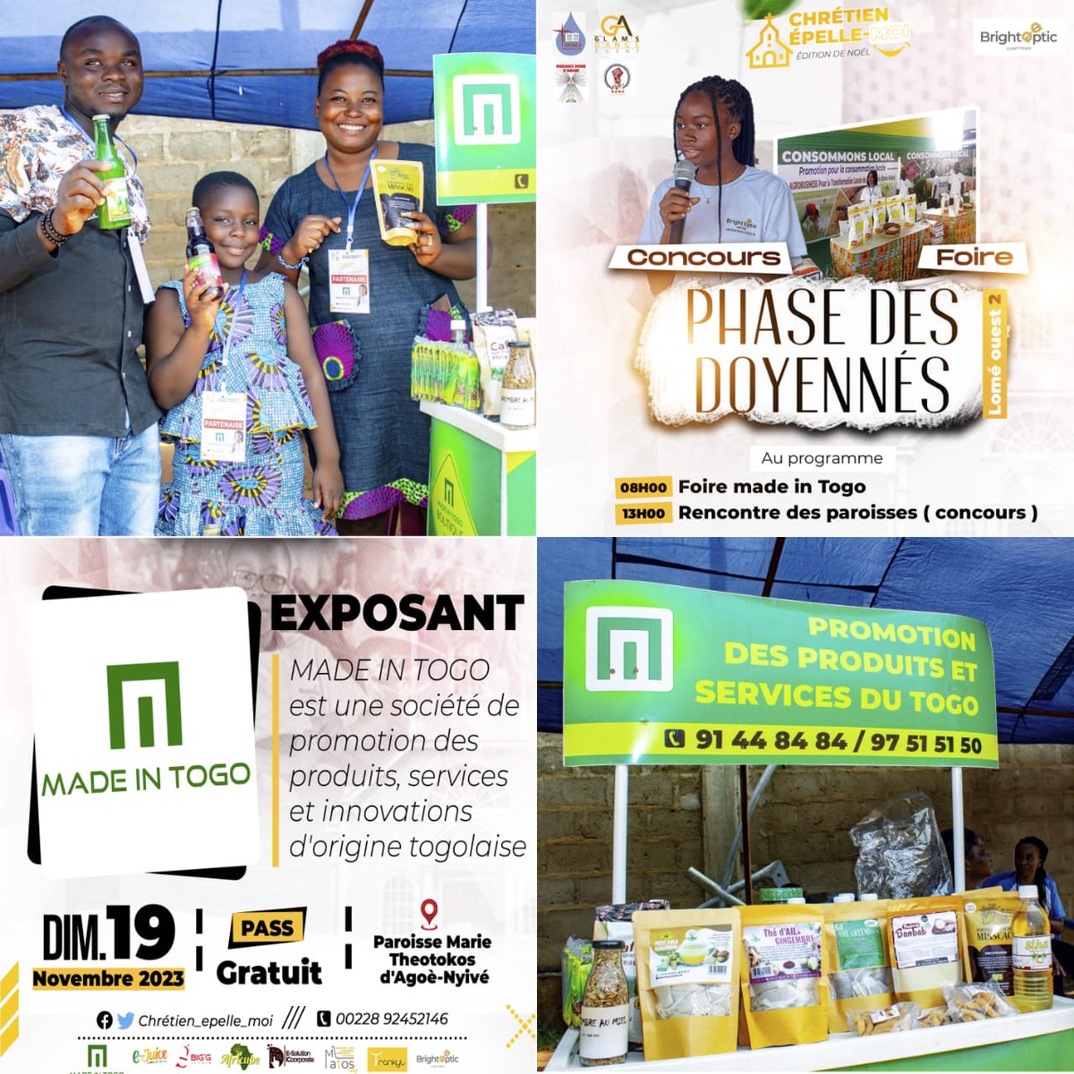 madeintogo_com's tweet photo. Joignez-vous à nous pour vivre une expérience exceptionnelle à la Foire Made in Togo, un rendez-vous incontournable à  Paroisse Marie Theotokos d'AGOE-NYIVE.

RDV: Dimanche 19 Novembre 2023 De 08h à 13h  
Infoline:92 45 21 46
#madeintogo #concourschretien #chrétienépellemoi https://t.co/8gsxNNDked