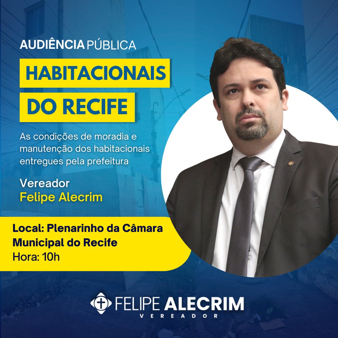 FelipeAlecrimPE's tweet photo. Estaremos debatendo as condições dos habitacionais do Recife com a população. O déficit habitacional é de 70 mil moradias e os habitacionais que existem estão em situação precária. https://t.co/T4bAWgjCA4