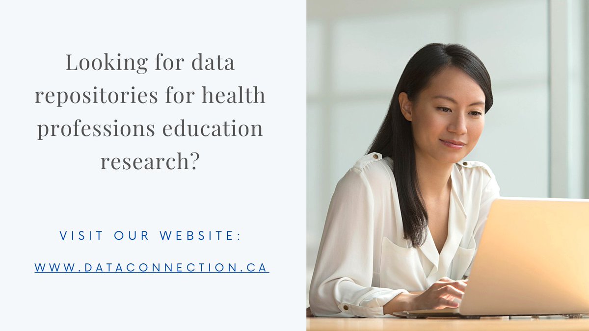 DataConnectCa's tweet image. Looking for data repositories for health professions education research? Visit our website: dataconnection.ca/repositories