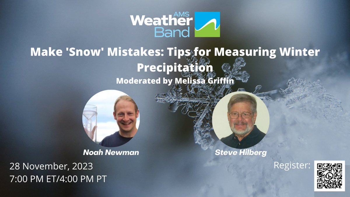 Whether you view snow as beautiful or a winter-time annoyance, accurate snow observations are vital to the hydrological cycle. Learn from @CoCoRaHS experts on how to get high-quality precipitation data with accurate snow measurements❄️ Register today: bit.ly/464mMvL