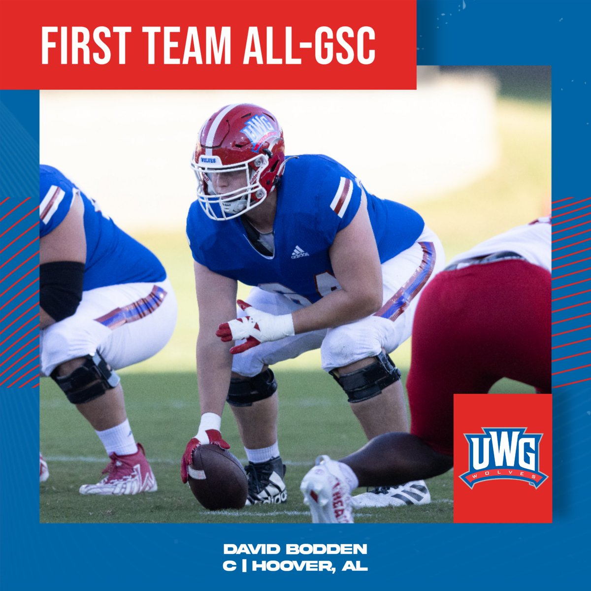 UWGFootball's tweet photo. This man just became a three-time All-GSC selection 👏 Congrats, David!

#WeRunTogether https://t.co/72oIn7F46i