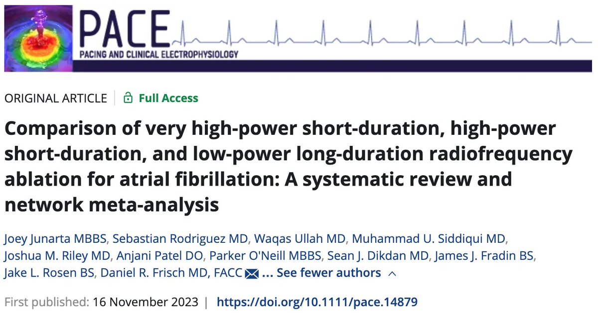 Excited to share our network meta-analysis comparing vHPSD, HPSD, and LPLD radiofrequency ablation settings for AF! @FrischMd @SDikdan @vakasullah @TJHeartFellows (onlinelibrary.wiley.com/doi/full/10.11…) #EPeeps #CardioTwitter