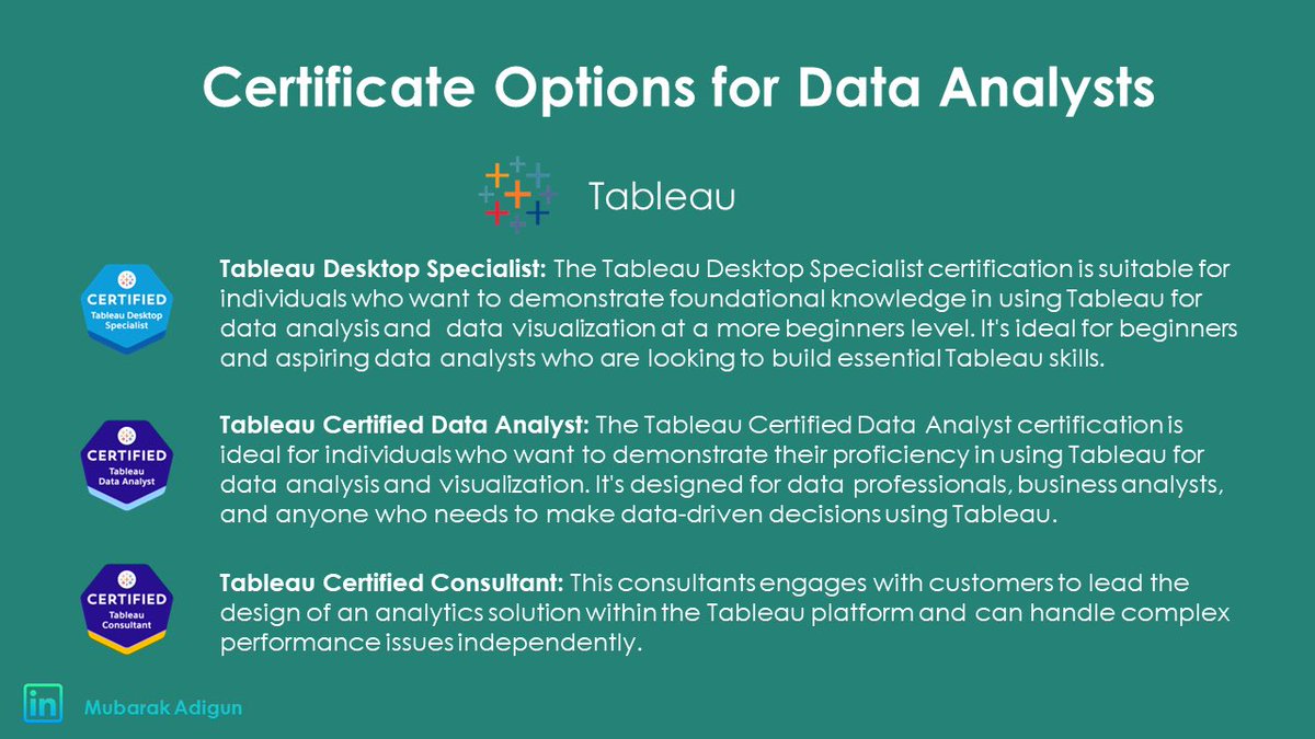Femi_OfMainland's tweet image. If you’re looking to get certifications in Data Analytics, consider the following: