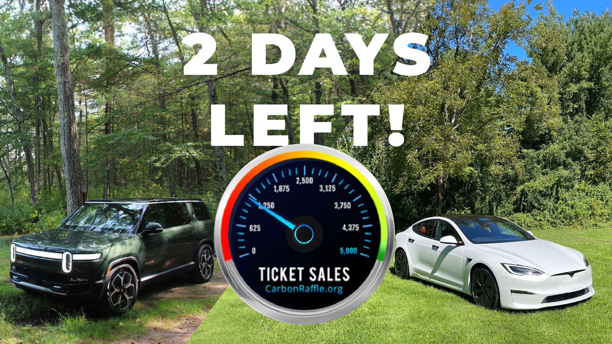 Only two days remain to enter our Early Bird Drawing for $10k!  If you’re planning on buying tickets to our 8th Annual EV Raffle, don’t miss out on the chance to enter our bonus drawing. Buy tickets at carbonraffle.org