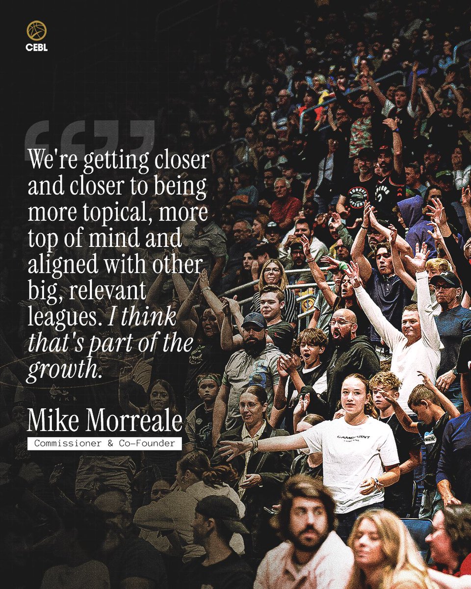 CEBL (@cebleague) on Twitter photo The only way is 🆙
CEBL Commissioner & Co-Founder Mike Morreale (<a href="/mikemorreale18/">Mike Morreale</a>) speaks on the league’s growth so far and the vision moving forward.
🗞️: cebl.ca/cebl-has-bigge…
#LetsBall The only way is 🆙
CEBL Commissioner & Co-Founder Mike Morreale (<a href="/mikemorreale18/">Mike Morreale</a>) speaks on the league’s growth so far and the vision moving forward.
🗞️: cebl.ca/cebl-has-bigge…
#LetsBall