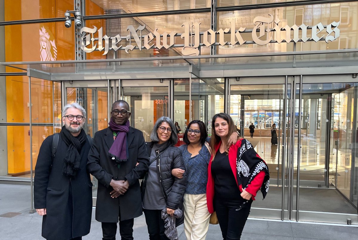 Thank you @nytimes for receiving our 2023 International #PressFreedom Award honorees, and our 2022 awardee @niyaz_abdulla, this morning. ⚡️Our annual gala is taking place tonight, November 16: cpj.org/awards