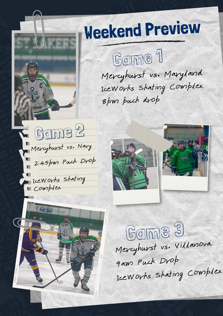 ☘️ Big Weekend in Philly! ☘️

The Lakers hit the road tomorrow for a three game weekend at the DVCHC Showcase!* Mercyhurst will take on Maryland, Navy, and Villanova, all at IceWorks Skating Complex in Aston, PA.