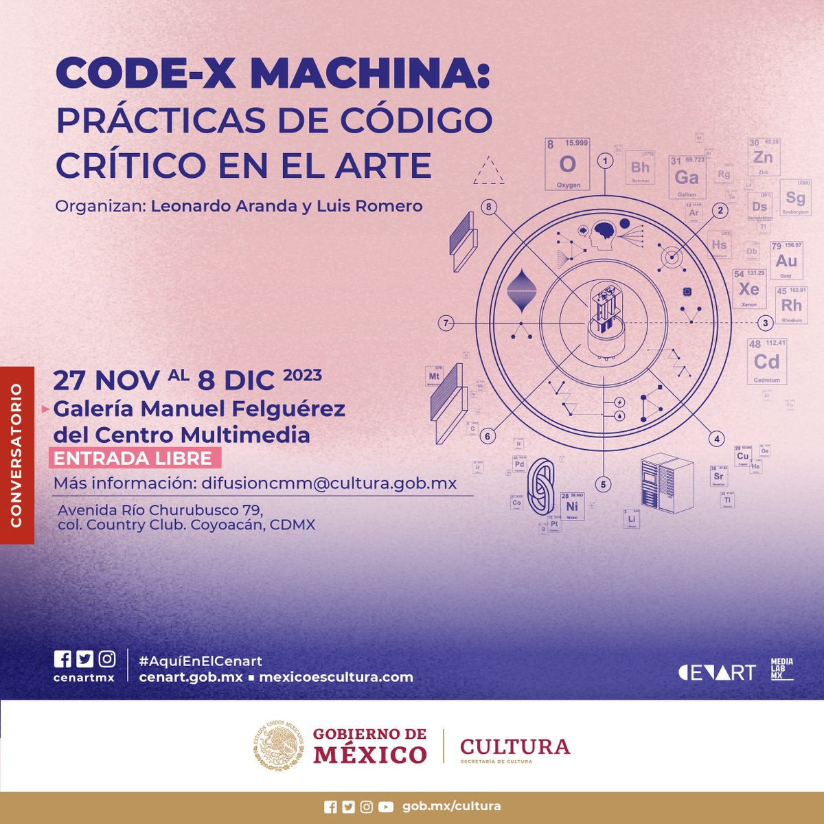 🌐 En Code-x machina contaremos con una serie de diálogos con especialistas de diferentes latitudes para profundizar en las diferentes dimensiones políticas del código computacional.

📌 Consulta la programación y ve apartando las fechas: bit.ly/3R1lMnY

<a href="/medialabMx/">MediaLabMx</a>