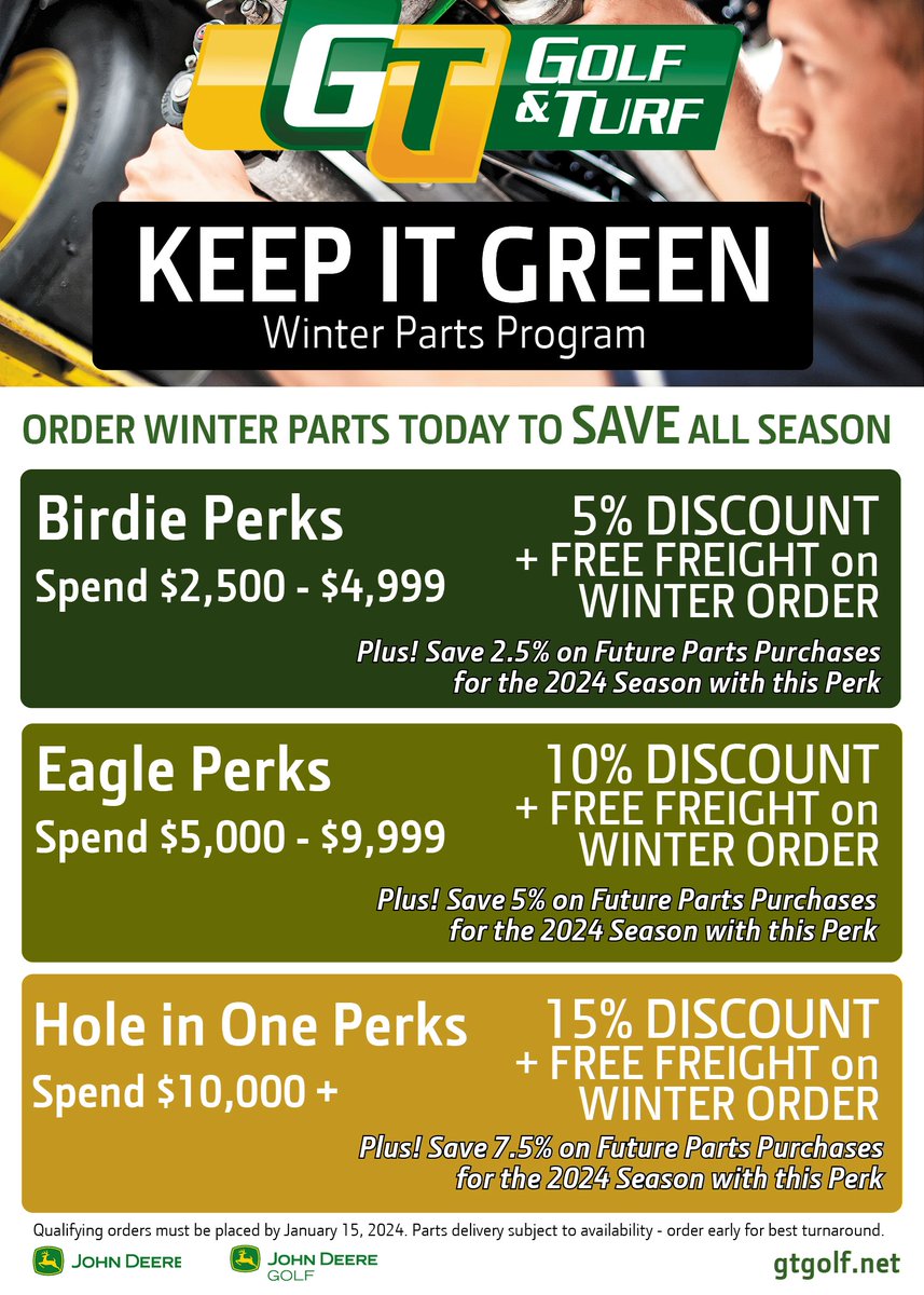 Its that time of year again! Reach out to our Parts team to get your orders in!