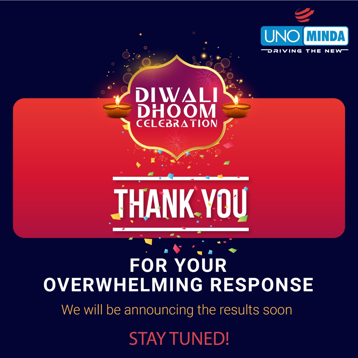 Thank you for your overwhelming response on the 'Diwali Dhoom Contest'. Stay tuned on this page for the results as they will be announced soon. !!!

#ContestAnnouncement #Contest #Contests #Contestalert #PhotoContest #ContestDay #DiwaliDhoom #DiwaliDhoom2023