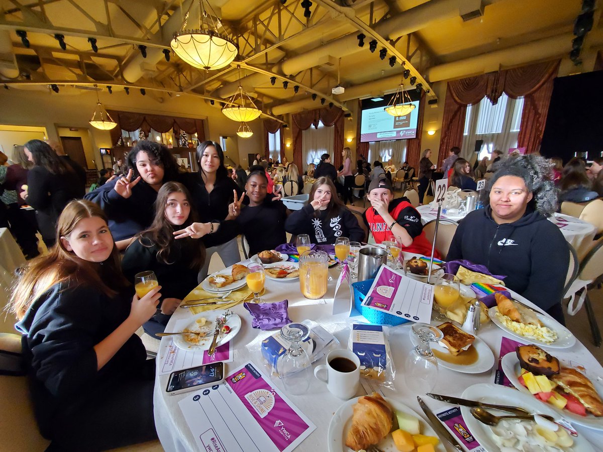 chanland's tweet photo. Our JG π team representing @Churchill_HWDSB at #RiseAndShineYWCA young trailblazers breakfast event with keynote from @KiaNurseElite #CreatingInclusiveSpaces https://t.co/GXqoNf9jlR