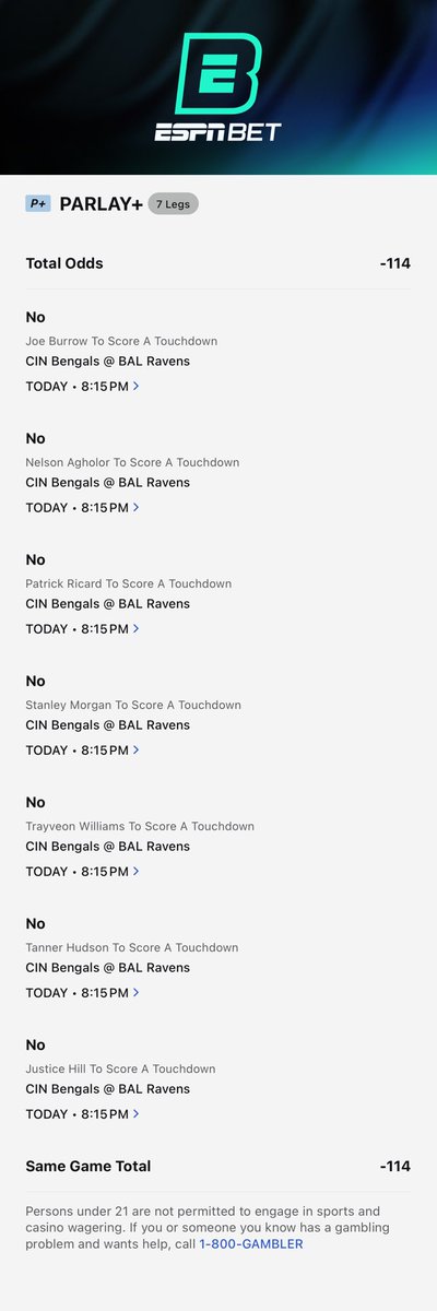 I’m getting a little carried away with the 2-way Anytime TD markets on ESPN Bet…