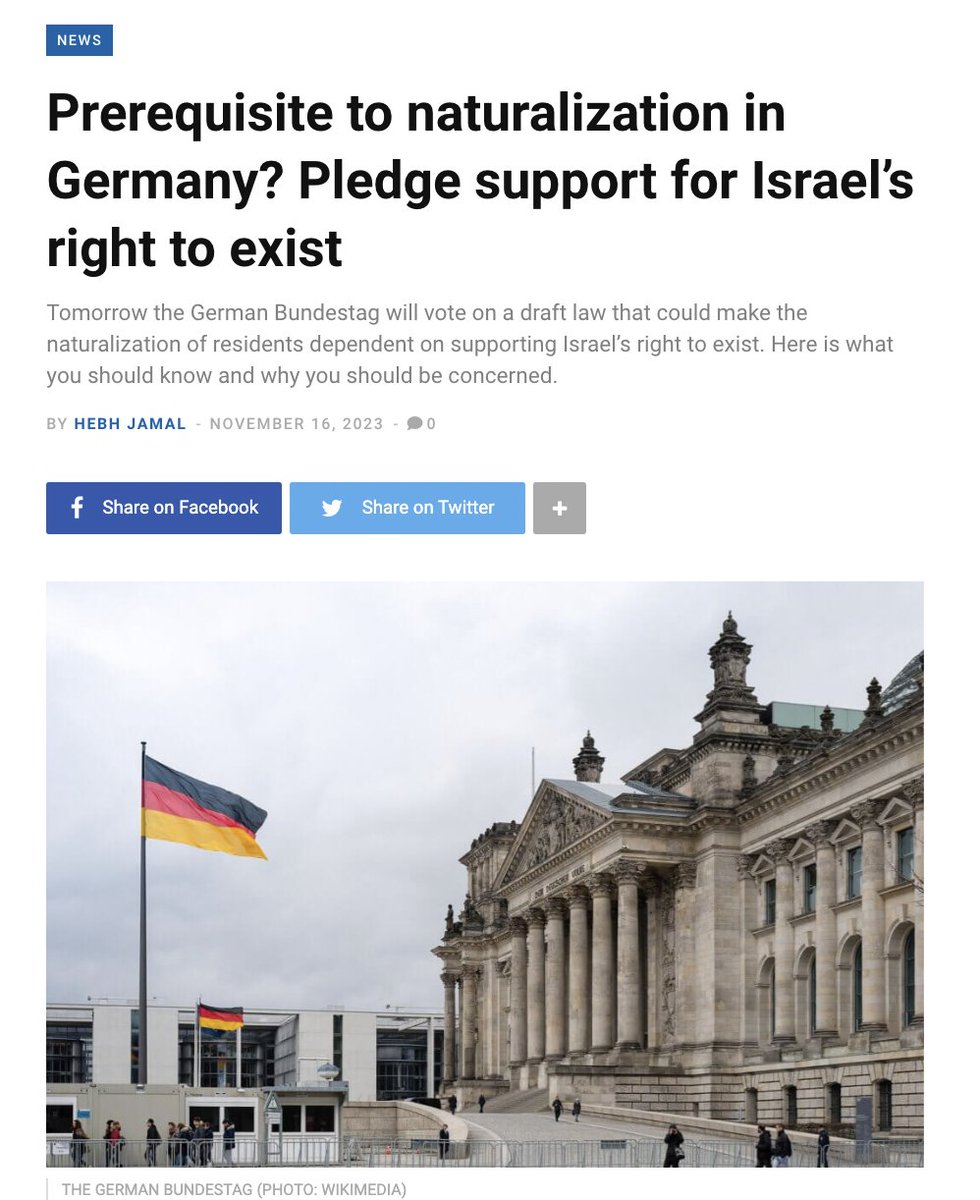 hebh_jamal's tweet photo. The German Bundestag's voting on a draft law that can make Israel's Right to Exist a prerequisite to naturalisation. Here is what you should know and why you should be concerned. @Mondoweiss  https://t.co/Hx6o1QErTX https://t.co/jRef8sdtxV
