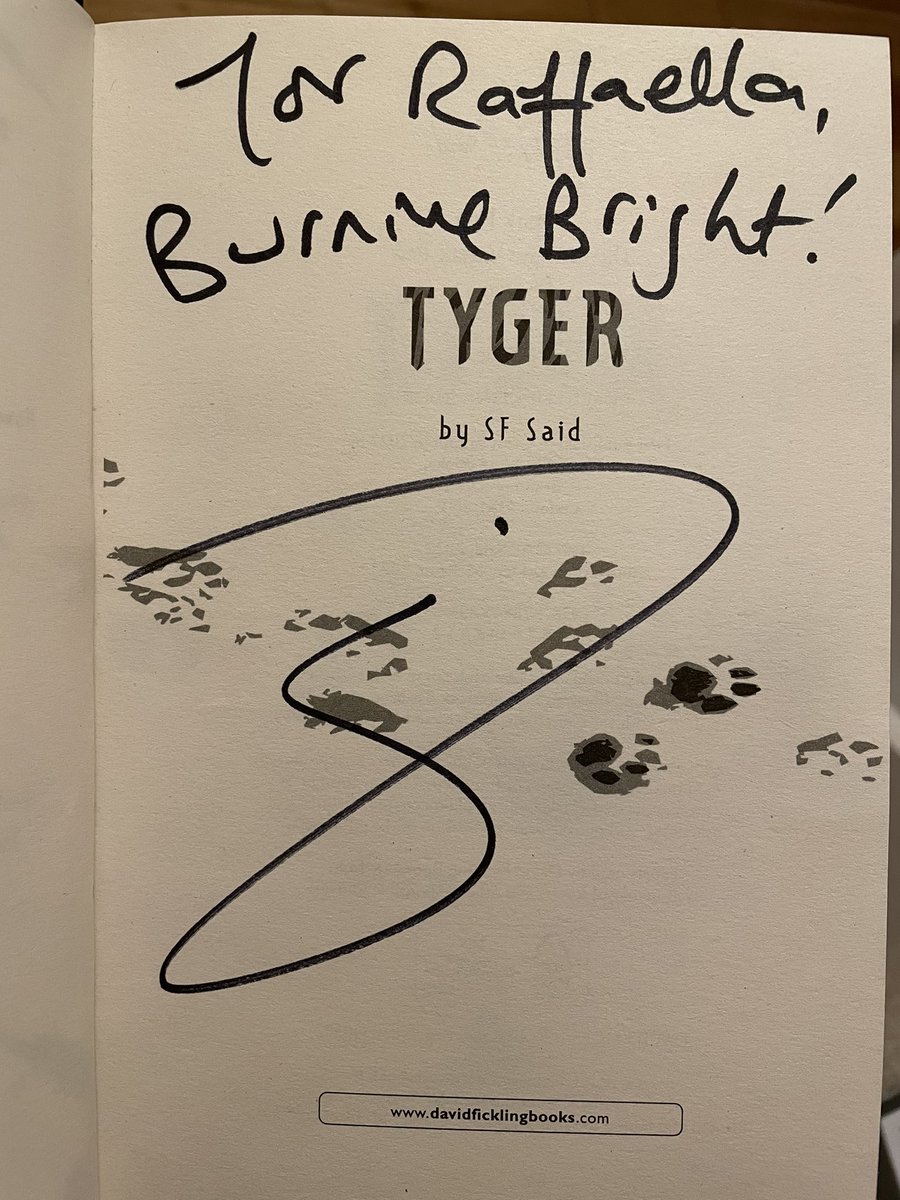 lady_raff's tweet photo. So happy to have been able to listen to @whatSFSaid talking to our Year 6 children today and even more excited to have my book signed! Adults like young people’s fiction too ! #readingforpleasure #tyger #childrensliterature #authorvisit #lovebooks https://t.co/2tkpumKEKw