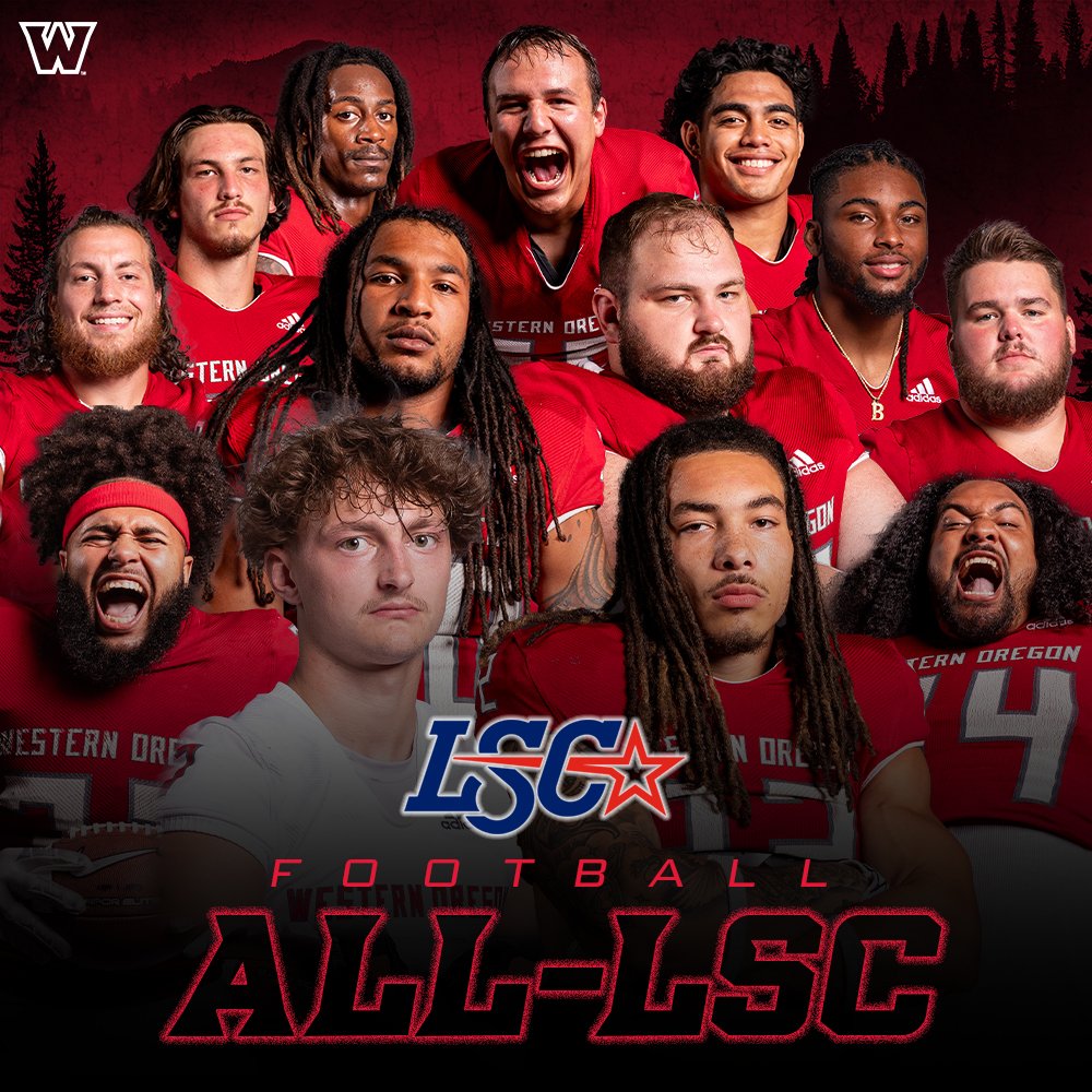 WOU football's Abraham, Johnson named All-LSC First Team; Aluesi, McKedy, Loggins, Bacher named to second team; Hinkley named to LSC All-Academic Team wouwolves.com/news/2023/11/1…