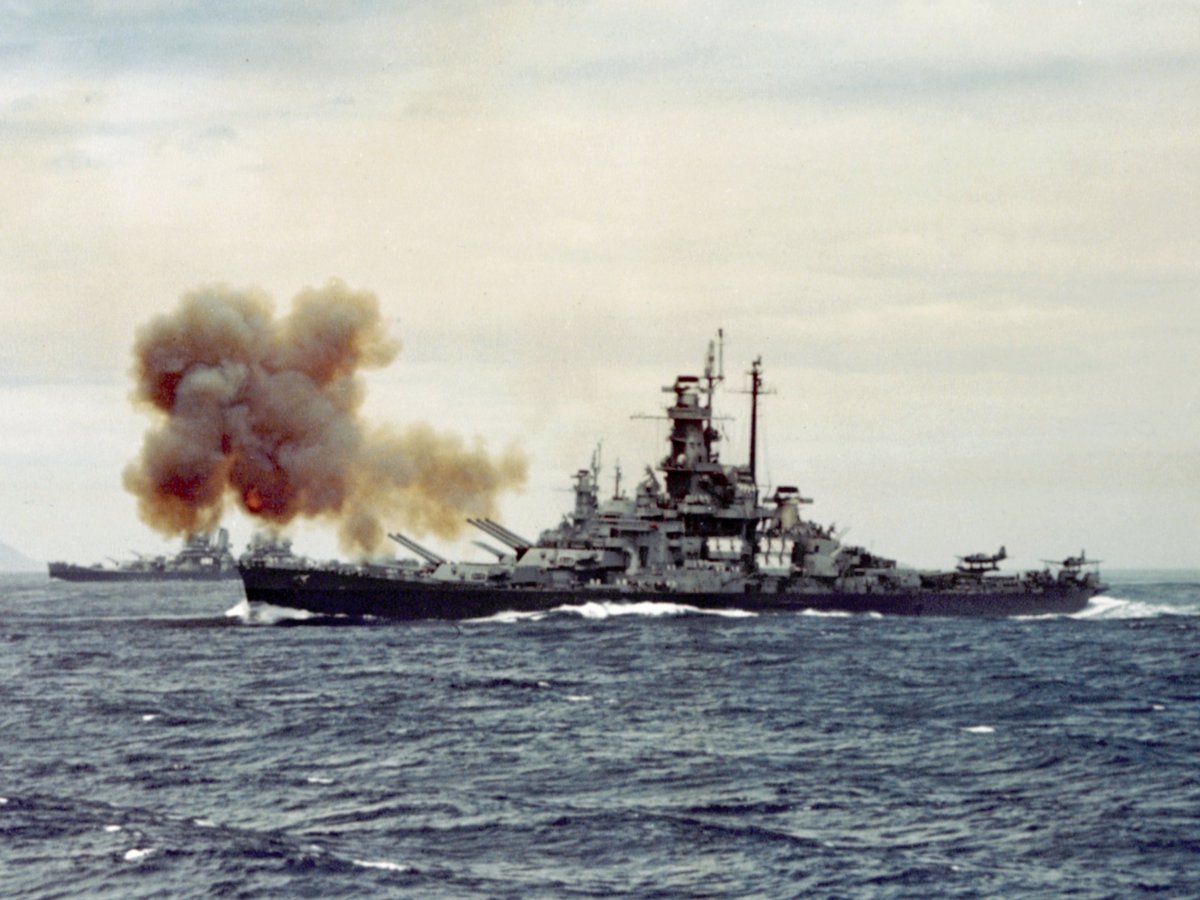 NavalInstitute's tweet photo. It's National Indiana Day. USS Indiana (BB-58) was a South Dakota-class fast battleship commissioned in 1942. In July 1945, Indiana joined the first bombardment of the Japanese mainland, firing 271 16-inch shells at the industrial complex in Kamaishi to great effect.
#IndianaDay https://t.co/dJRrtNwmDK