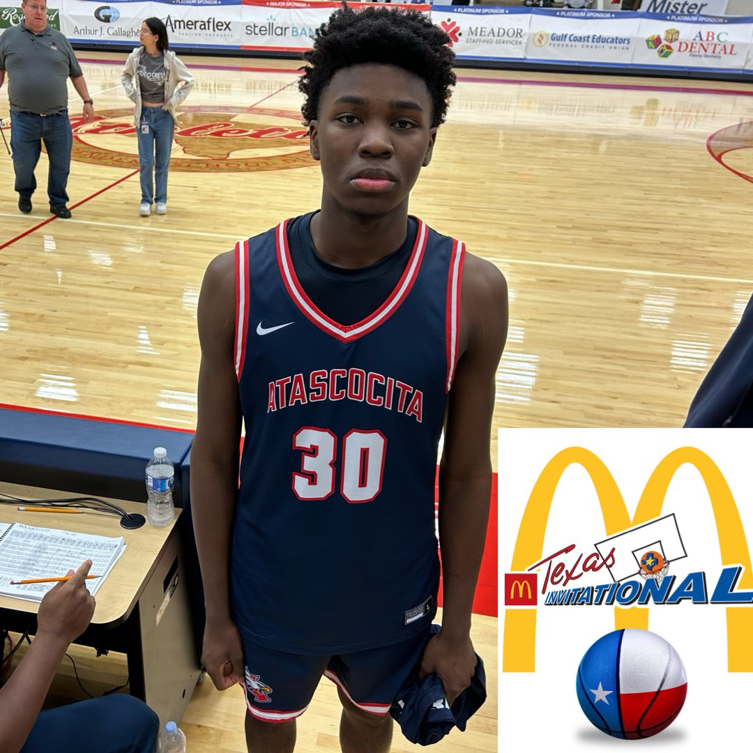 Jordan Maddox @jordanmaddox05 led a balanced Atascocita attack with 12p in their win over Ridge Point. Maddox plays hard all the time and is relentless when it comes to rebounding! #TxInvitational