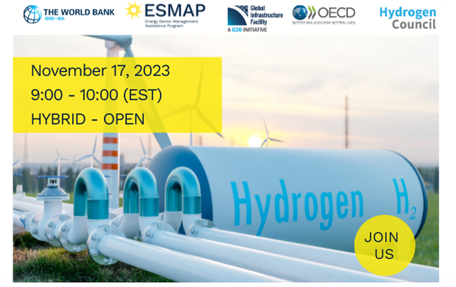 WBG_Energy's tweet photo. 📣Join us for the launch of a game-changing report on financing #cleanhydrogenprojects in emerging markets &amp; developing countries! @WorldBank’s #ESMAP+international partners are calling for a new initiative to boost low-carbon energy adoption globally.
➡️ https://t.co/aFuLFgV9dP https://t.co/0g6WAtkai4