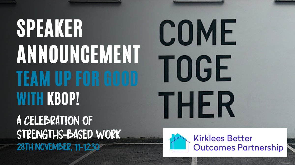 📢Second speaker announcement!📢 We will be joined by @KBOP_Kirklees for our Team Up for Good event. We can't wait to hear what they have to say about the work they do to empower and enable people at risk of homelessness. Get your free ticket here: eventbrite.co.uk/e/team-up-for-…