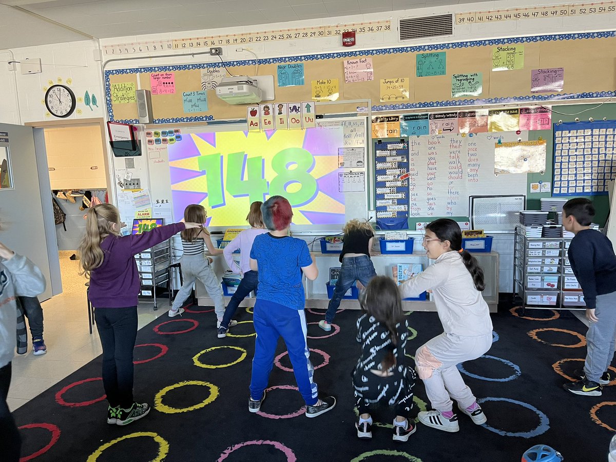 MrsASeymour's tweet photo. Skip counting while exercising is always enjoyed by all. It’s a great opportunity to get moving and improve our math fluency. https://t.co/TFfFw2gOPP