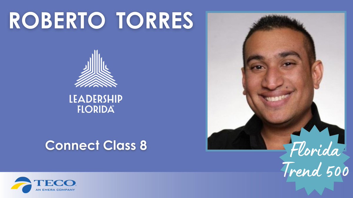 LeadershipFla's tweet photo. Congrats to #LifetimeMember Roberto Torres (#ConnectClass8 #8isEnough, #WestCentralRegion) who was selected as a Top 500 Influential in FL in the Hospitality/Tourism category by @FloridaTrend. Roberto is the president of @blackanddenim &amp; Blind Tiger Cafe.

Sponsor: @TampaElectric https://t.co/oUWC8GNoVh