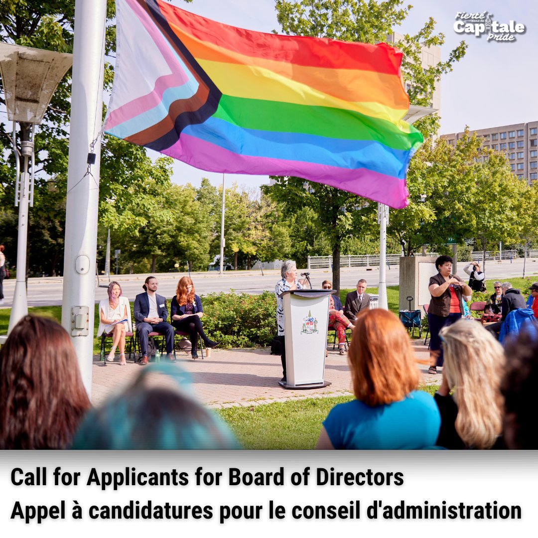La Fierté dans la Capitale est à la recherche de nouveaux membres au sein du conseil d’administration pour contribuer à la direction stratégique et à la croissance de l’organisation!

Pour en savoir plus, veuillez visiter capitalpride.ca/fr/appel-a-can…